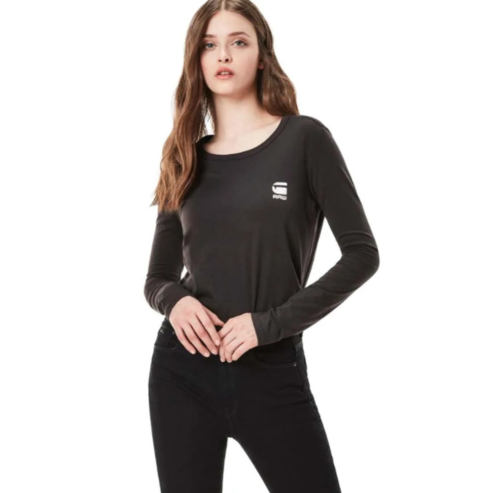 G-Star RAW "Jiling" Long Sleeve T-Shirt | Black | Size S | Straight Fit | NWT